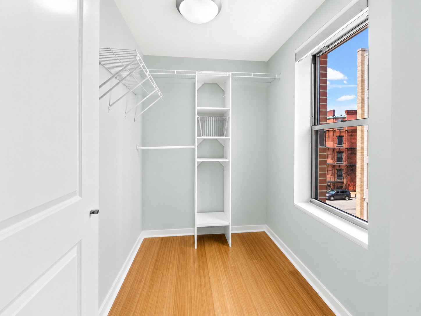 Walk-in closet sanitized and ready